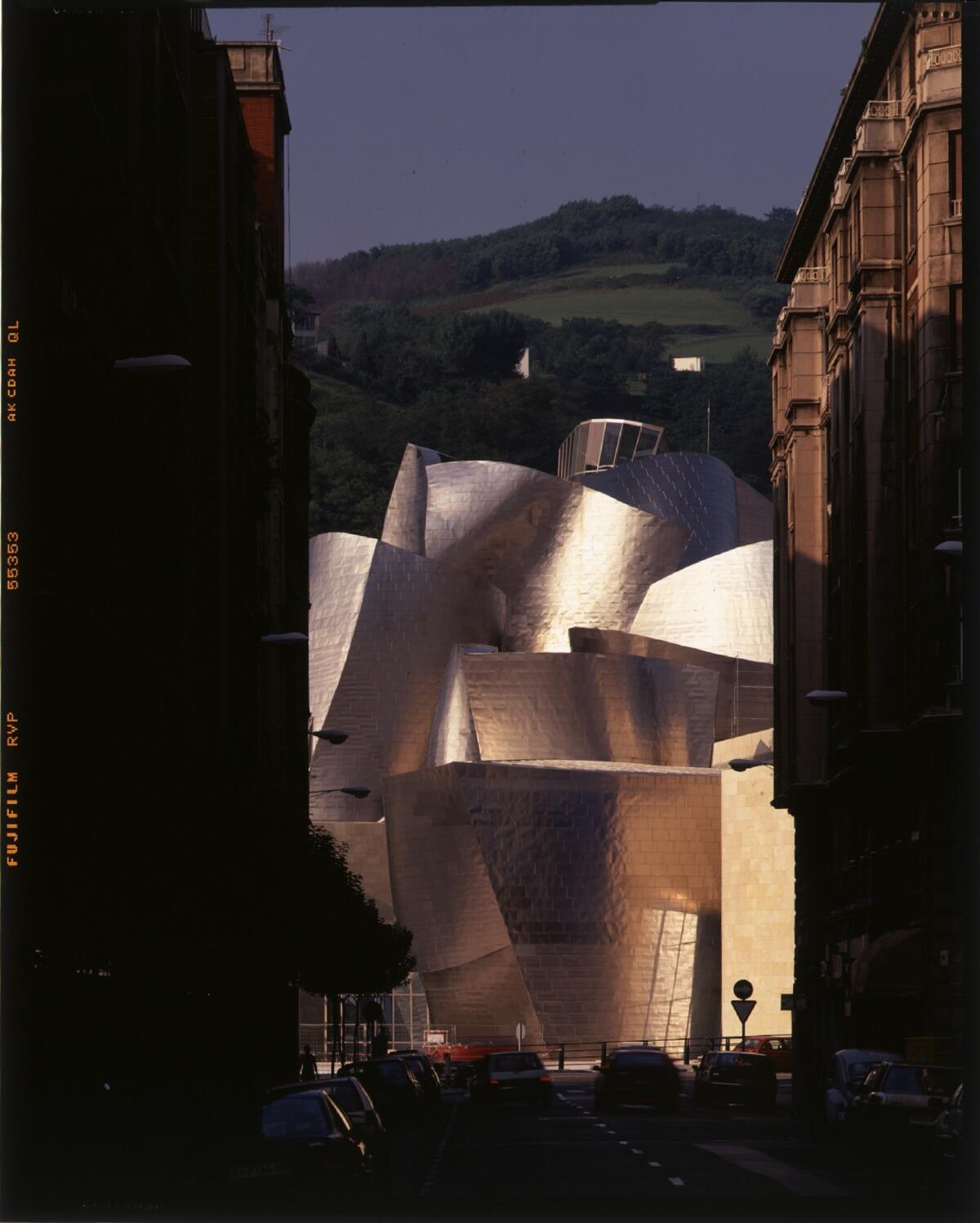 The Guggenheim Bilboa, as seen from Iparraguirre Street.