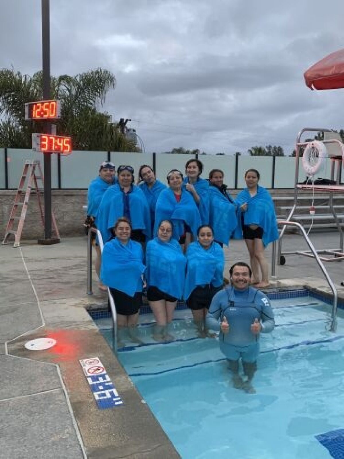 The Pláticas de Mejorar group learned to swim at the Boys & Girls Club in Solana Beach.