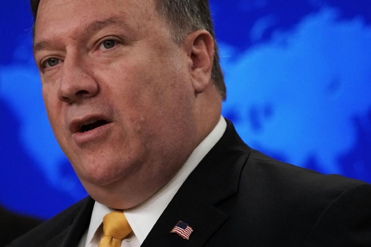 Secretary of State Mike Pompeo at the State Department on Tuesday.