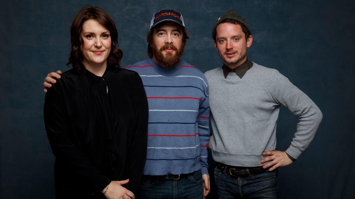 Actress Melanie Lynskey, director Macon Blair and actor Elijah Wood, from the film, "I Don't Feel at Home in This World Anymore."