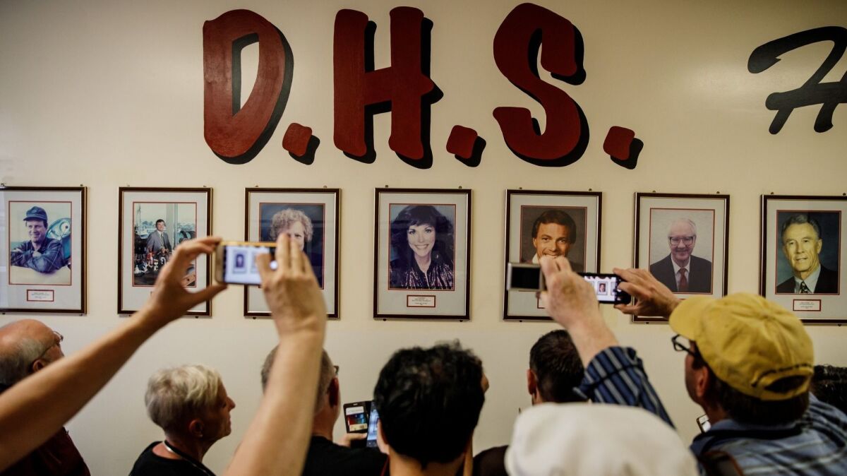 Fans of the Carpenters visited the Downey, Calif., high school the musical siblings attended.