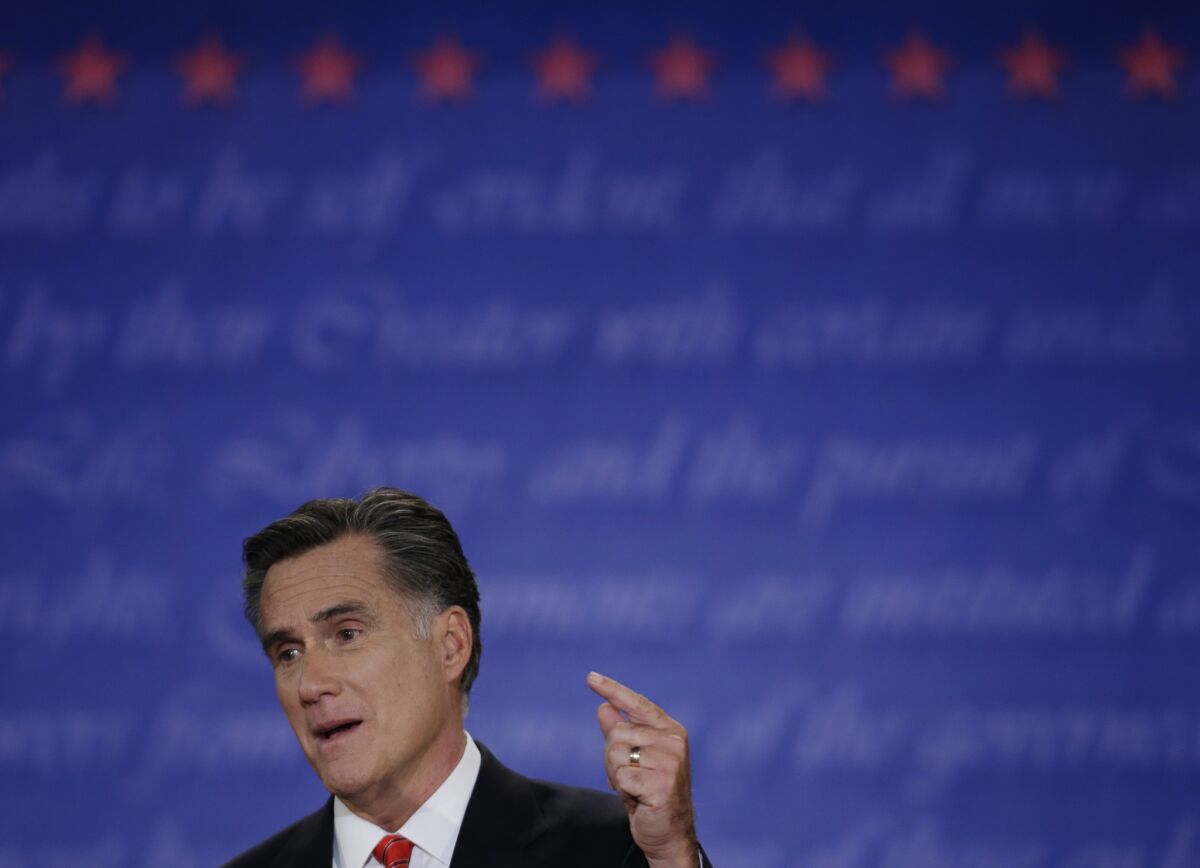 Mitt Romney at Wednesday's presidential debate in Denver.