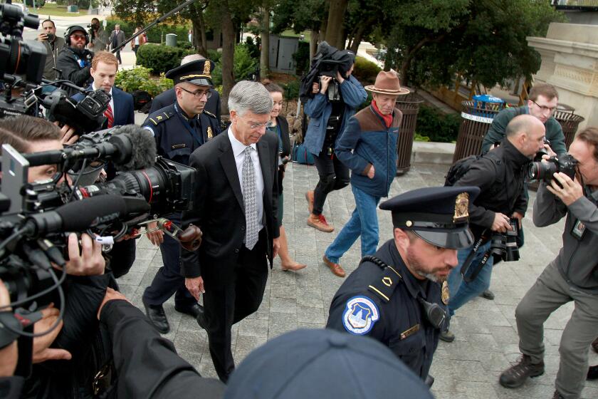 WASHINGTON, D.C.,OCTOBER 22, 2019— William Taylor, the top U.S. diplomat to Ukraine who called it "crazy" that the United States would condition the release of security assistance to Ukraine on opening an investigation into Democrats, arrived at the Capitol to testify Tuesday Oct. 22, behind closed doors in the House impeachment inquiry. Taylor's testimony comes as a growing number of Republicans in Congress struggle to defend the president's actions over Ukraine and Syria. (kirk D. McKoy / Los Angeles Times)