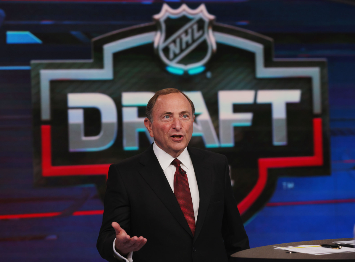 NHL commissioner Gary Bettman speaks during the NHL draft in July.