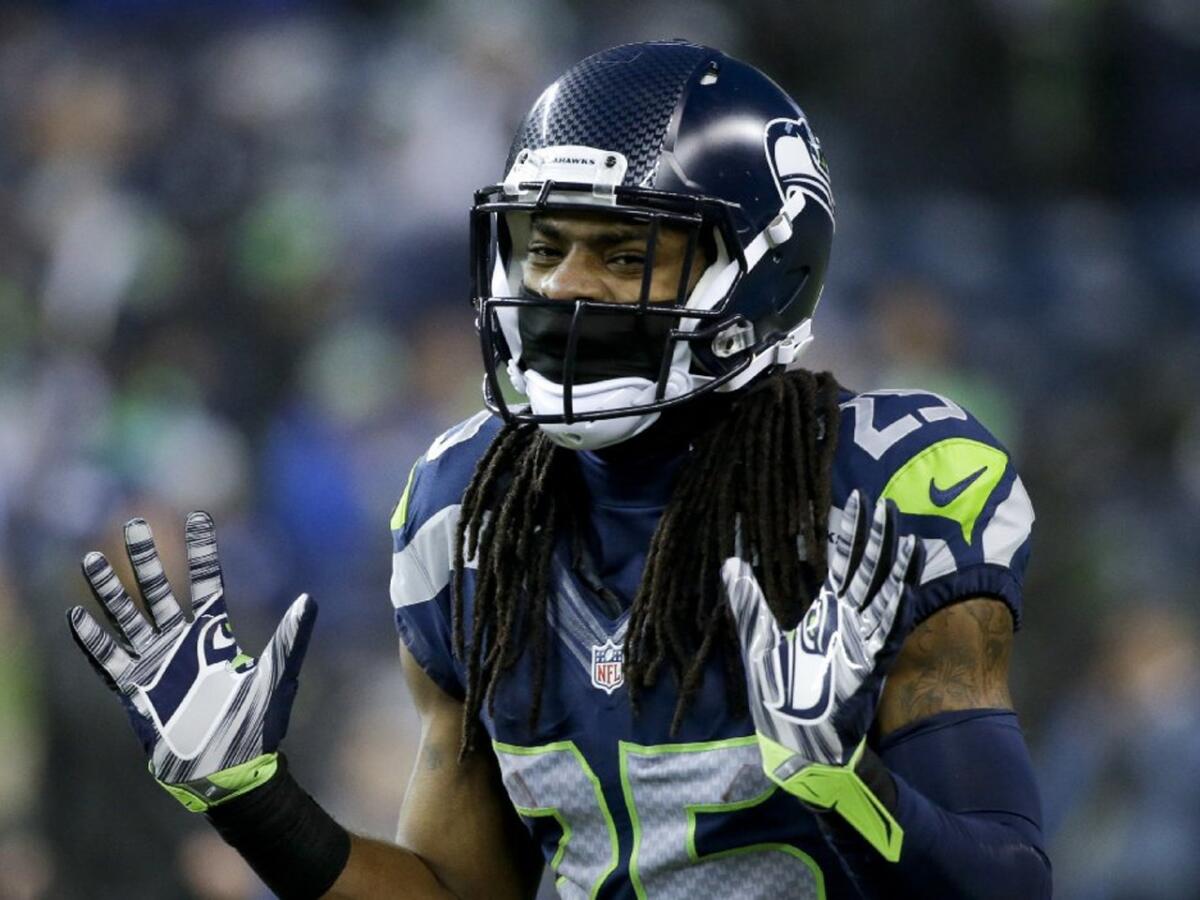 Seahawks cornerback Richard Sherman had four interceptions in the regular season and picked off Cam Newton in Seattle's divisional playoff win over the Carolina Panthers.
