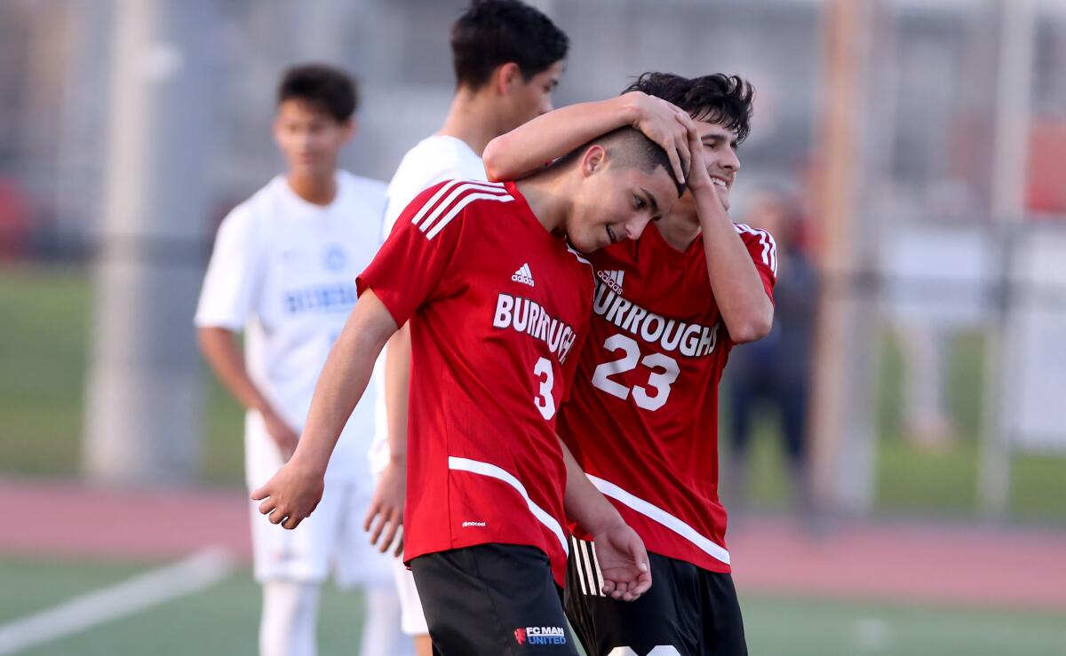 Manny Gonzalez scored three goals for the Indians in their 6-0 win over Burbank Friday in a Pacific League match.