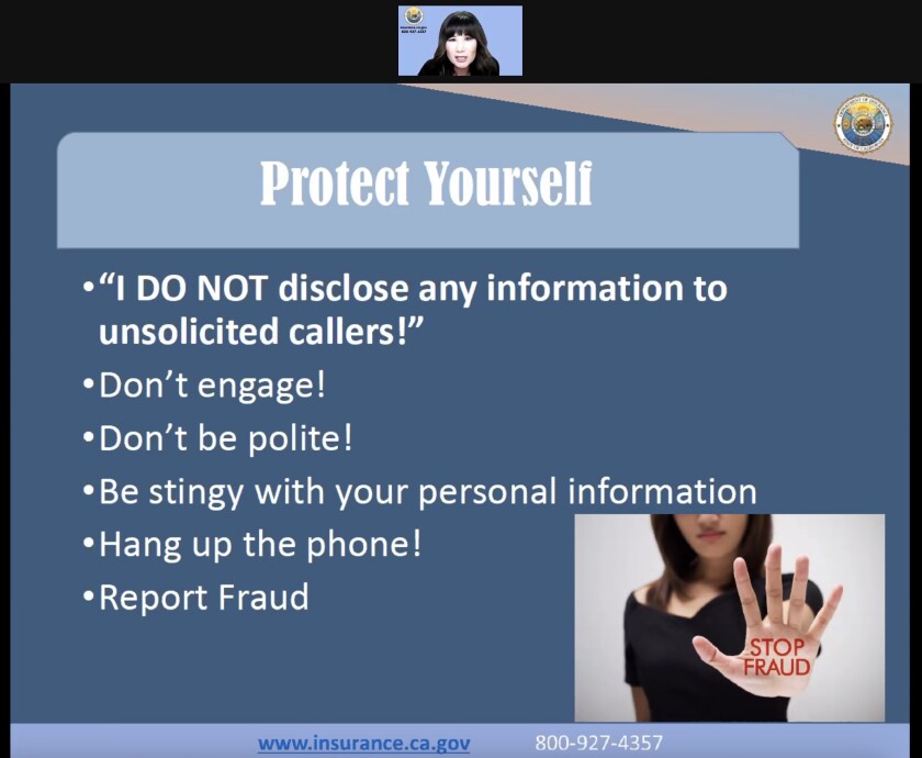 Sally Kim Westlake warned seniors, often victims of scams, not to disclose information to unsolicited callers.