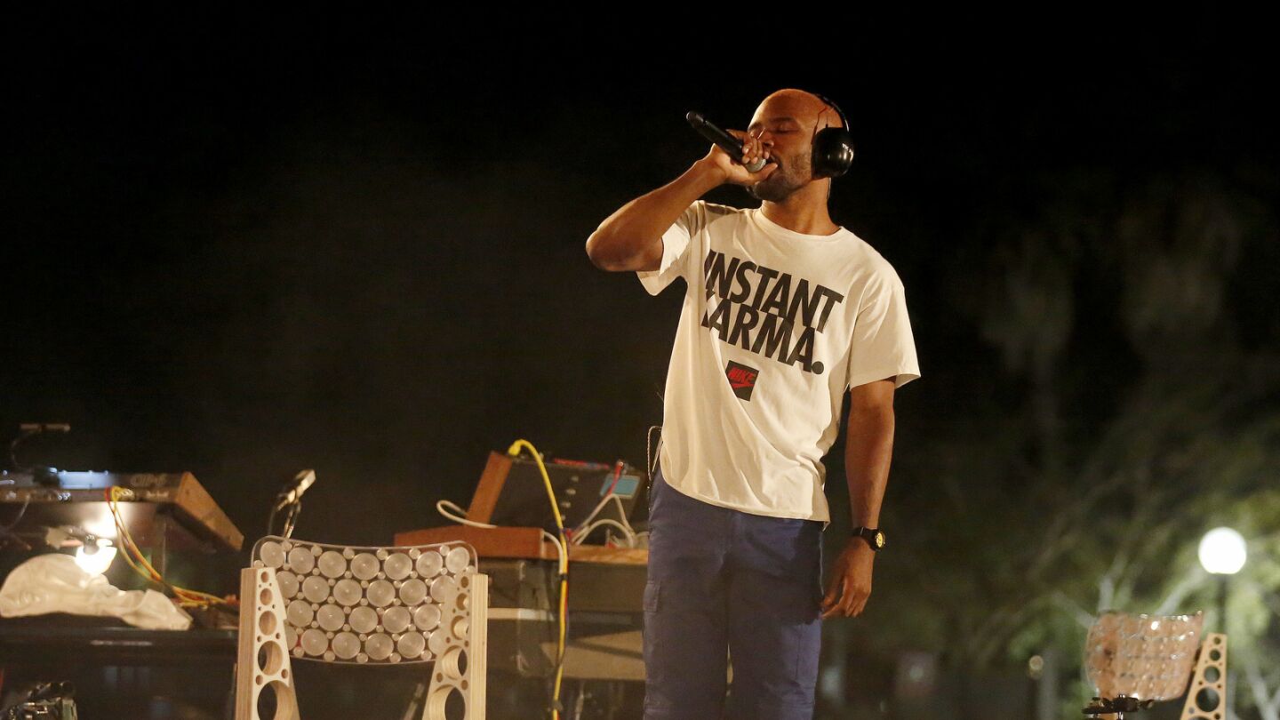 Frank Ocean performs at the FYF Fest in Exposition Park in Los Angeles on July 22, 2017.