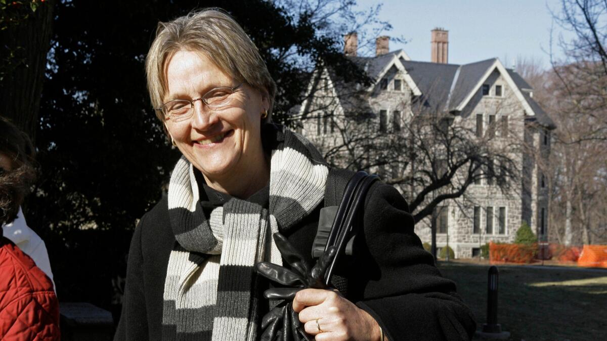 Historian Drew Gilpin Faust, seen here in 2007, was named the 28th president of Harvard University in February of that year, becoming the first woman to hold the post.