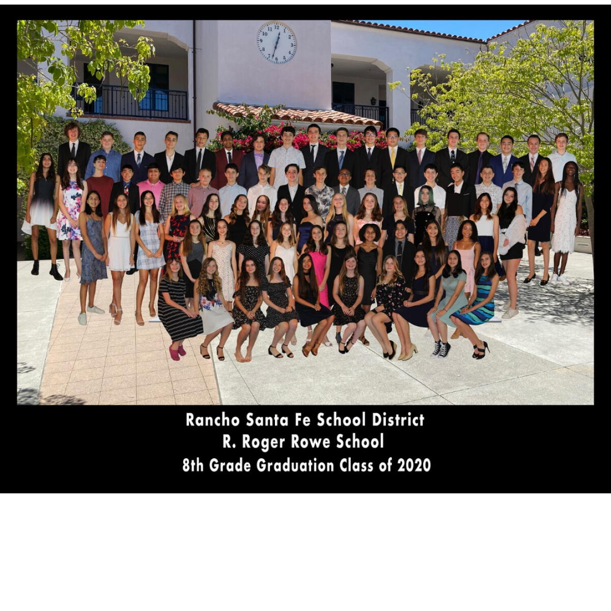 Eighth grade Class at R. Roger Rowe off to high school Rancho Santa
