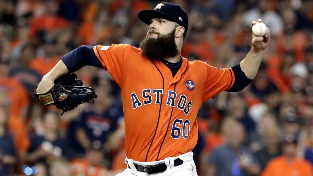 Astros starter Dallas Keuchel struck out 10 Yankees in seven innings during Game 1 of the ALCS on Friday night in Houston.