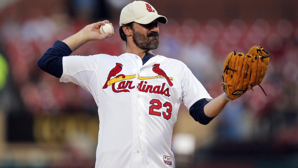 Actor Jon Hamm honored to get Cardinals bobblehead