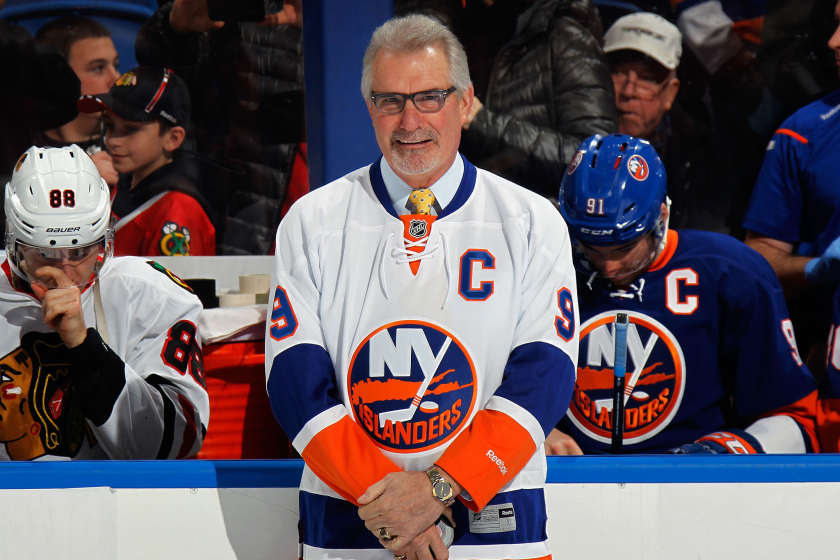 UNIONDALE, NY - DECEMBER 13: Former New York Islander Clark Gillies.