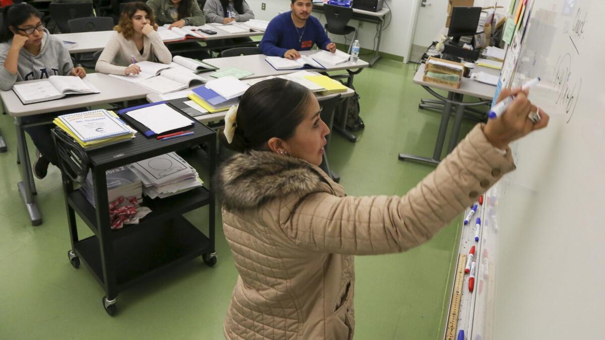 Liliana Villalpando teaches math at Garfield High School in 2016.