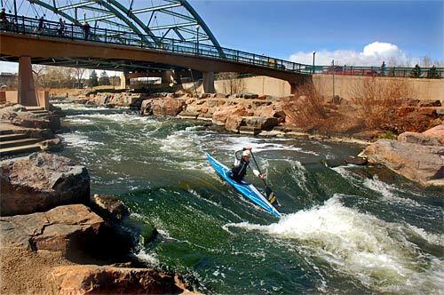 kayaker on south platte river