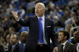 Westwood, CA - November 14:UCLA coach Mick Cronin coaches during a game against Norfolk State.