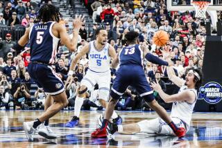 Las Vegas, NV, Thursday, March 23, 2023 - UCLA Bruins guard Jaime Jaquez Jr. (24) passes the ball.