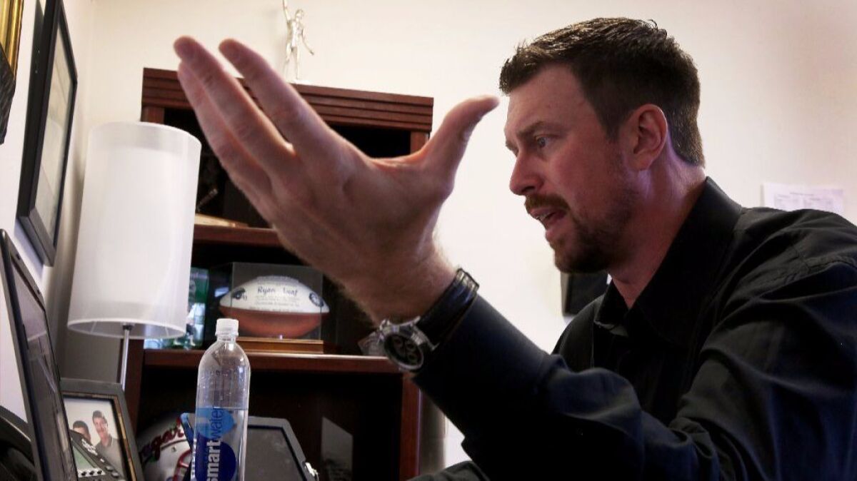 Ryan Leaf delivers an inspirational speech via Skype to a large group of high school students in Texas, telling the story of his rise to fame and his fall into addiction and ultimately into prison.