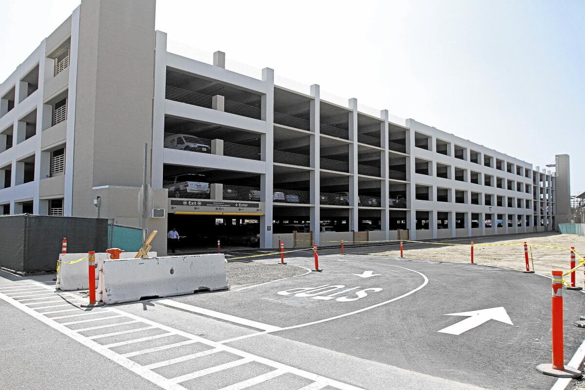 The replacement parking structure is now complete and being used for valet parking at the Bob Hope Airport on Tuesday, August 6, 2013.