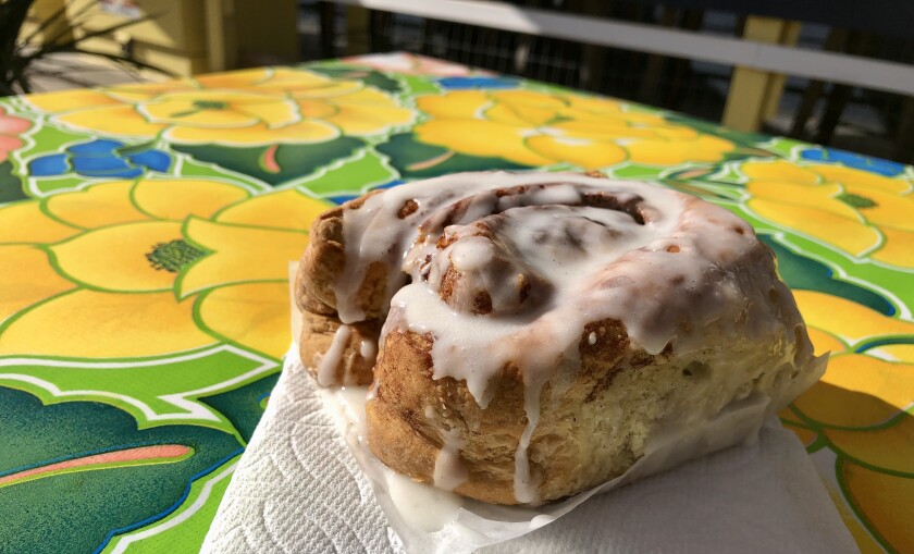 The cinnamon swirl biscuit at Sunnyboy Biscuit Co. in Hillcrest.