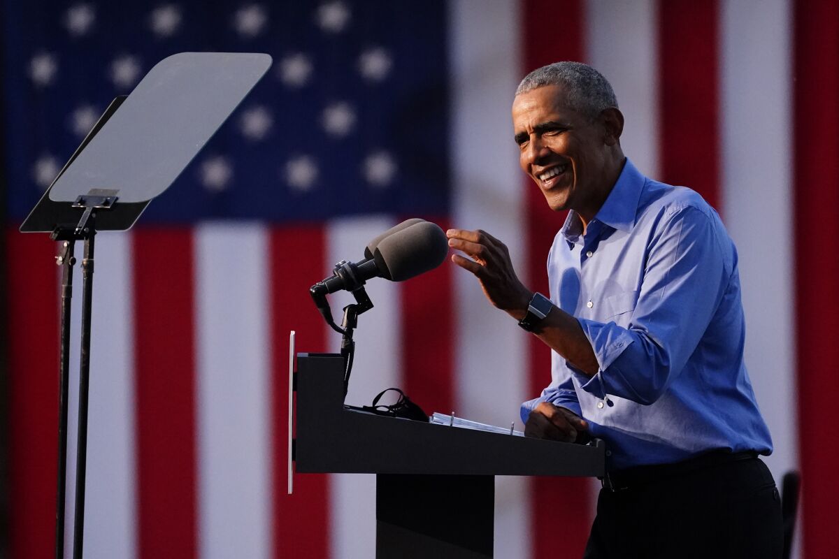 President Obama speaks outside Citizens Bank Park in Philadelphia on Wednesday. 