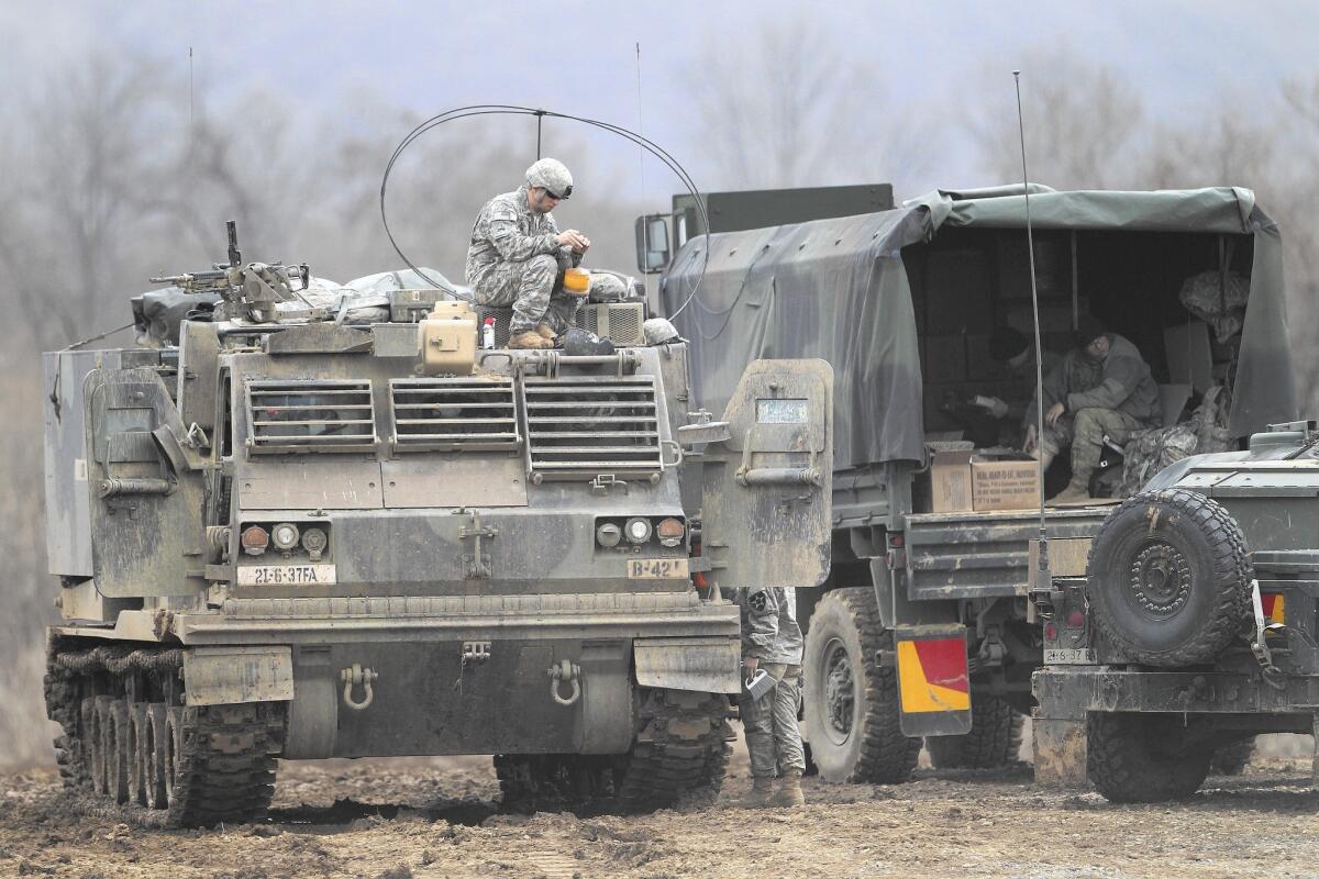 A U.S. soldier in Yeoncheon is among the troops taking part in annual war games with South Korea.