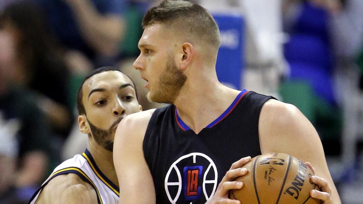 Clippers reserve center Cole Aldrich had 21 points and 18 rebounds agianst Rudy Gobert and the Jazz on Friday night in Utah.