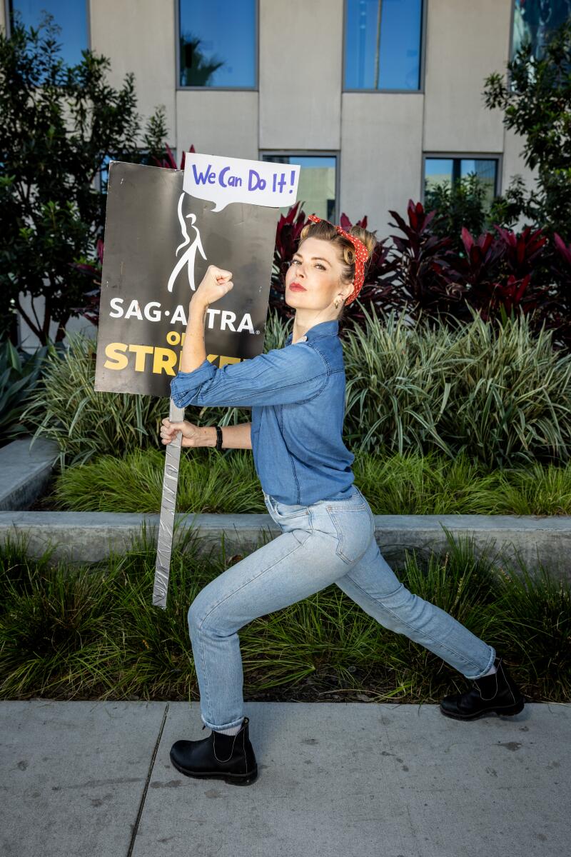 Stevie Nelson, as "Rosie the Picketer".