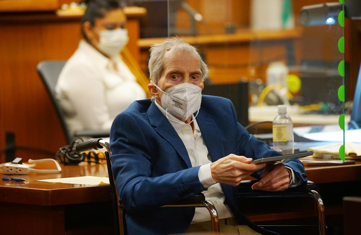 Robert Durst in an Inglewood courtroom.