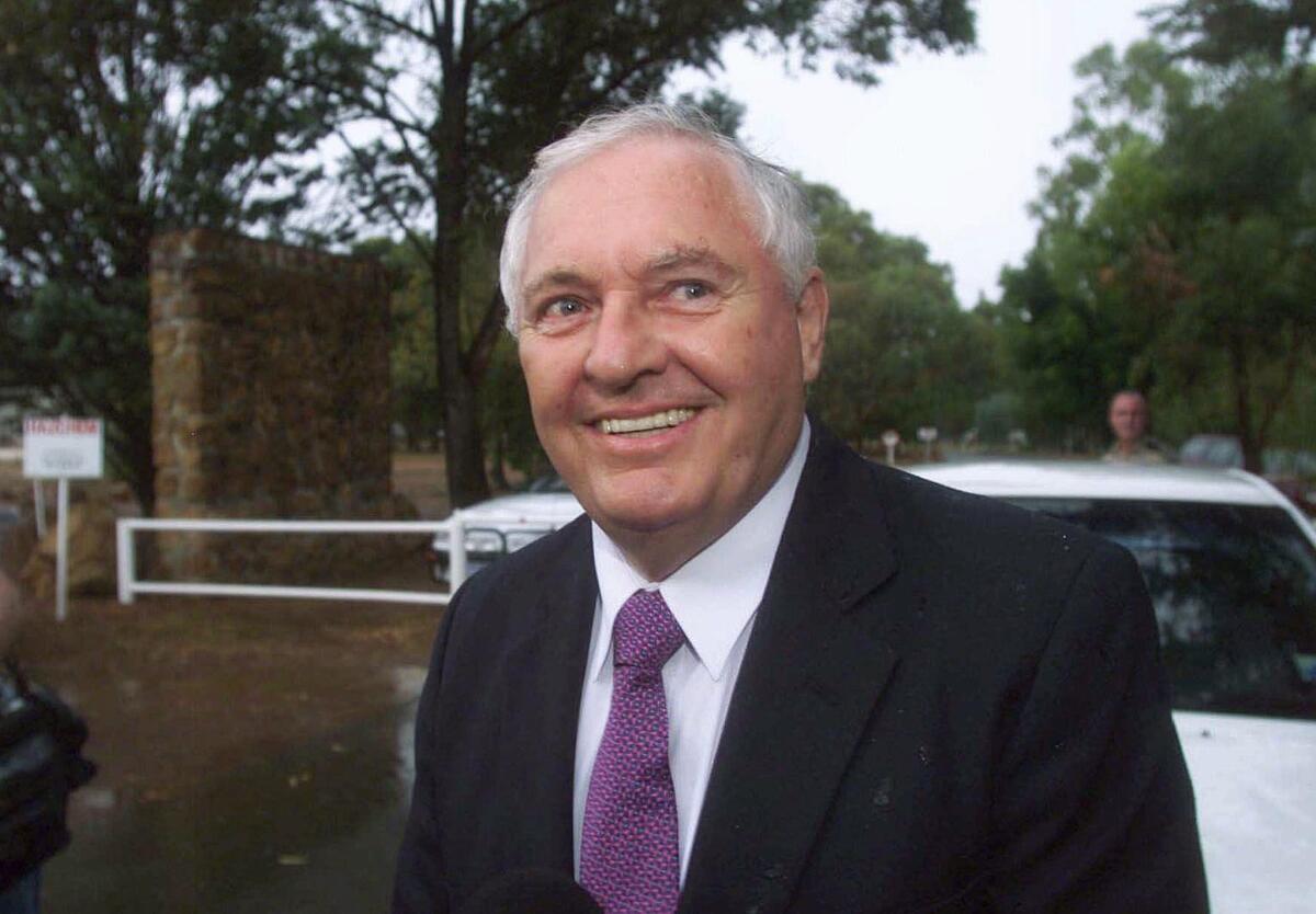 Alan Bond bankrolled Australia's successful 1983 run in the America's Cup sailing race and was later jailed for defrauding a company he controlled. He's seen here in 2000 after being released from prison in western Australia.