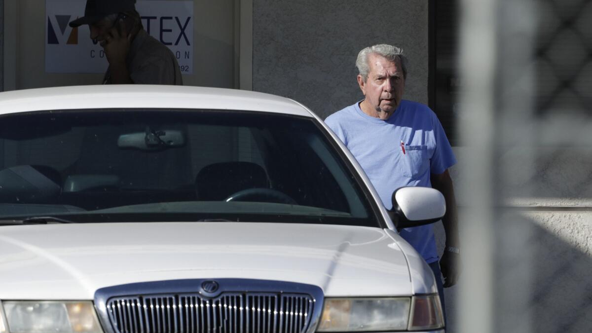 Harvey Wages, father of William Wages, at the office of Vortex Construction in Bakersfield.