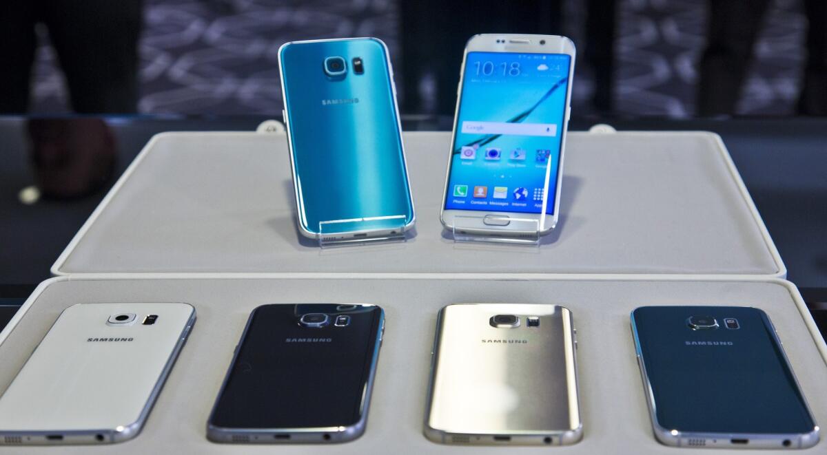 Samsung upgraded the photo and video capabilities of the new Galaxy S6, top left, and Galaxy S6 Edge, top right.