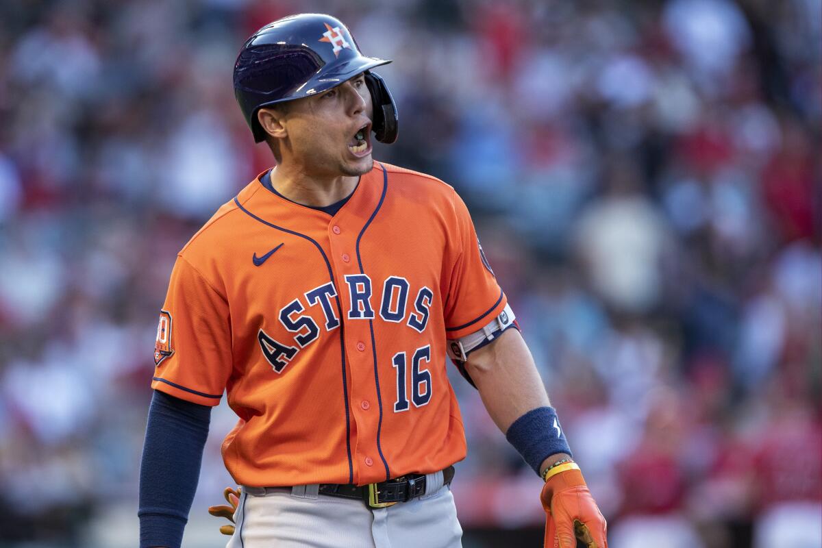 El bateador de los Astros de Houston Aledmys Díaz 