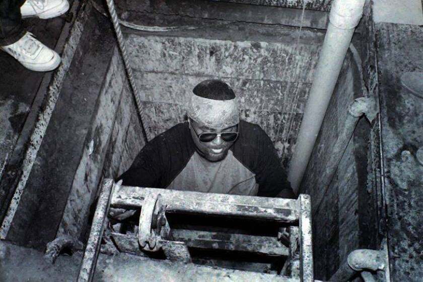 Greg Gross is photographed inside a drug tunnel discovered by police along the U.S. Mexico border in Tijuana in 1993.