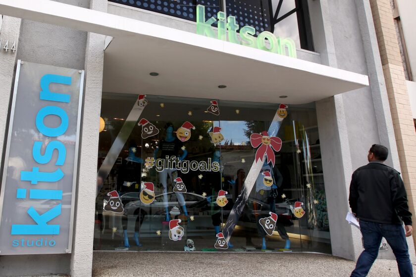 LOS ANGELES, CALIF. DEC. 11, 2015 - Los Angeles-based apparel and accessory retailer Kitson is closing after 15 years in business. (Luis Sinco/Los Angeles Times)