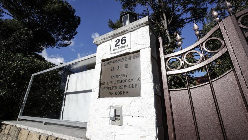 An exterior view of the North Korean Embassy in Rome