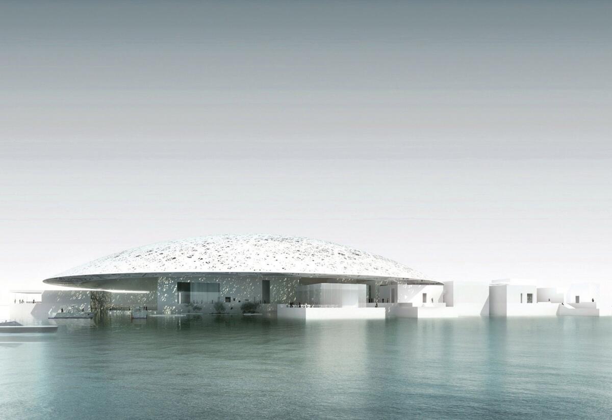 Rendering of the Louvre Abu Dhabi. According to the press release, it says, "The Louvre Abu Dhabi will be one of the premier cultural institutions located in the heart of the Saadiyat Cultural District that are unprecedented in scale and scope. These feature Zayed National Museum, which will open in 2016, and Guggenheim Abu Dhabi, which opens in 2017 - both also designed by world-renowned Pritzker-prize winning architects. All this adds to the appeal of Saadiyat which exudes an exclusive lifestyle through the island's high-end residential, leisure, cultural and tourism facilities."