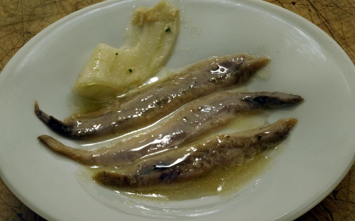 Sherry vinegar-cured anchovies