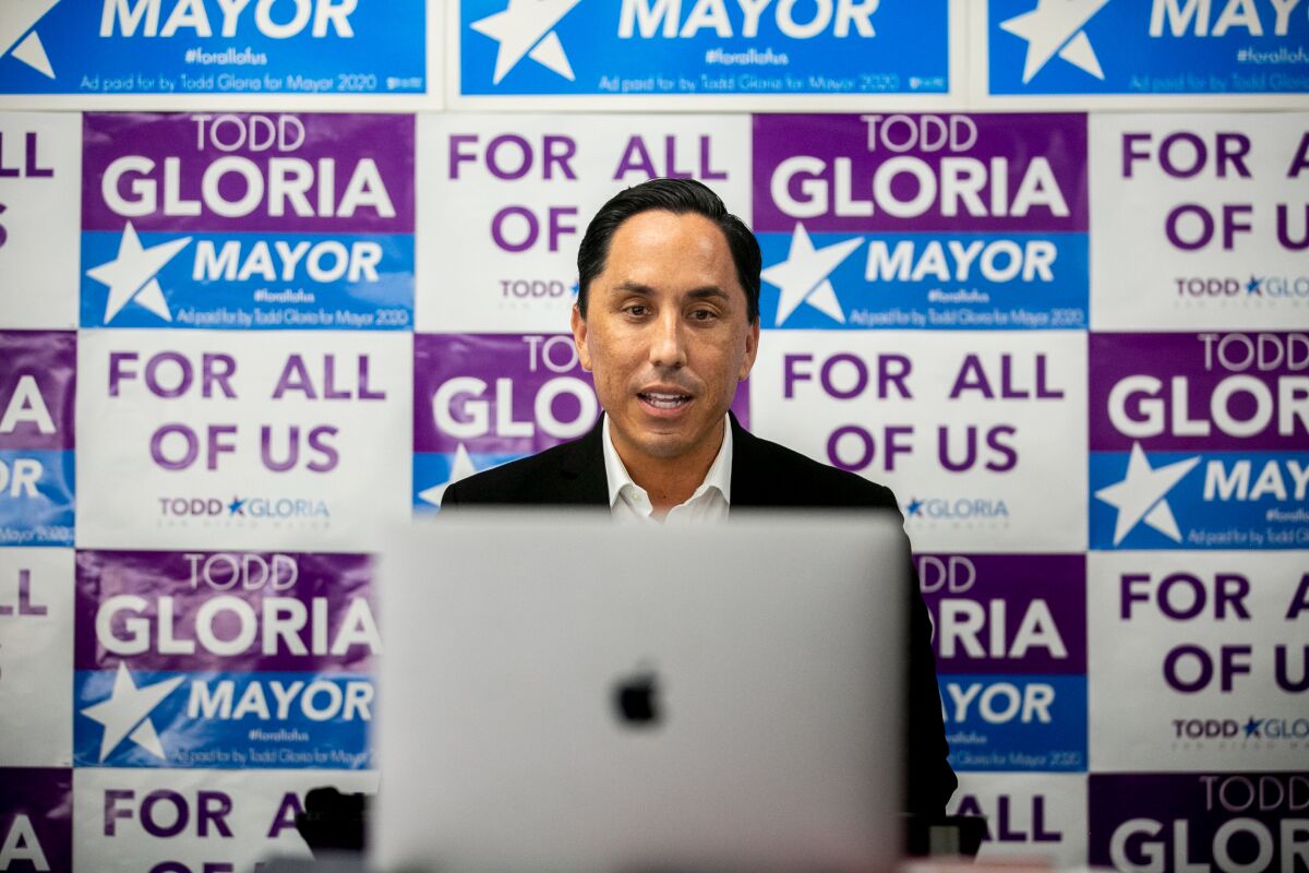  Assemblyman Todd Gloria talks about the Ash Street deal from his campaign headquarters