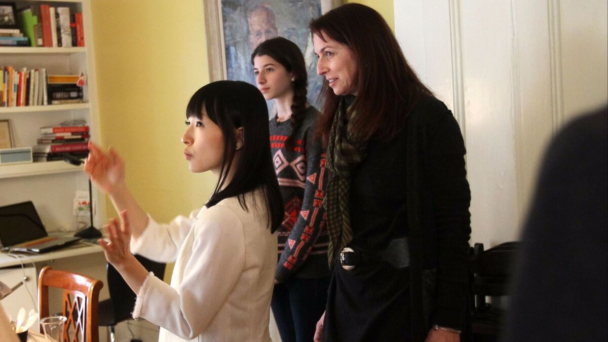 Marie Kondo, left, best-selling author and tidiness guru, is an advocate of doing more with less.