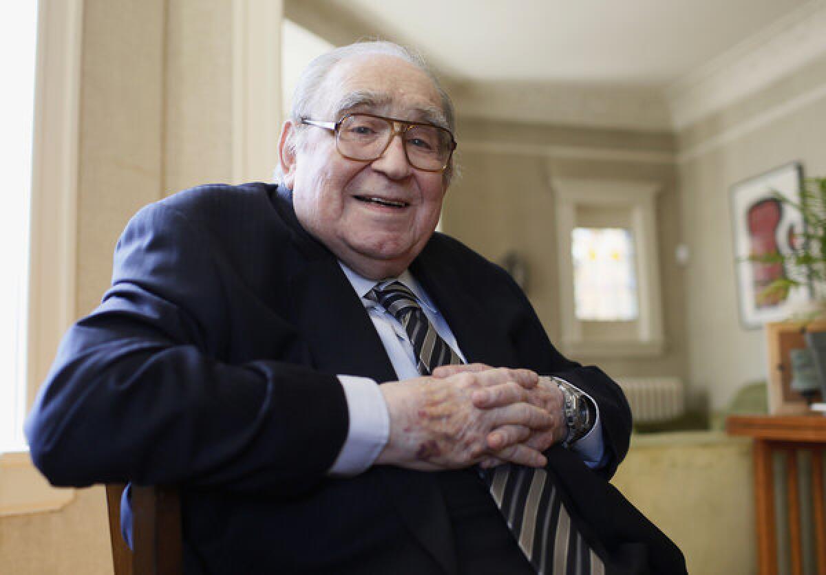 Robert Fogel is shown at his home in Chicago's Hyde Park neighborhood. Fogel first gained notice for his 1964 book, "Railroads and American Economic Growth," which challenged the widely held assumption that rail travel had fundamentally reshaped the American economy and suggested that a system of canals would have been as effective.