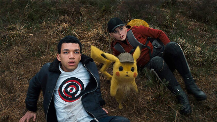 Justice Smith and Kathryn Newton in the movie "Pokémon Detective Pikachu."