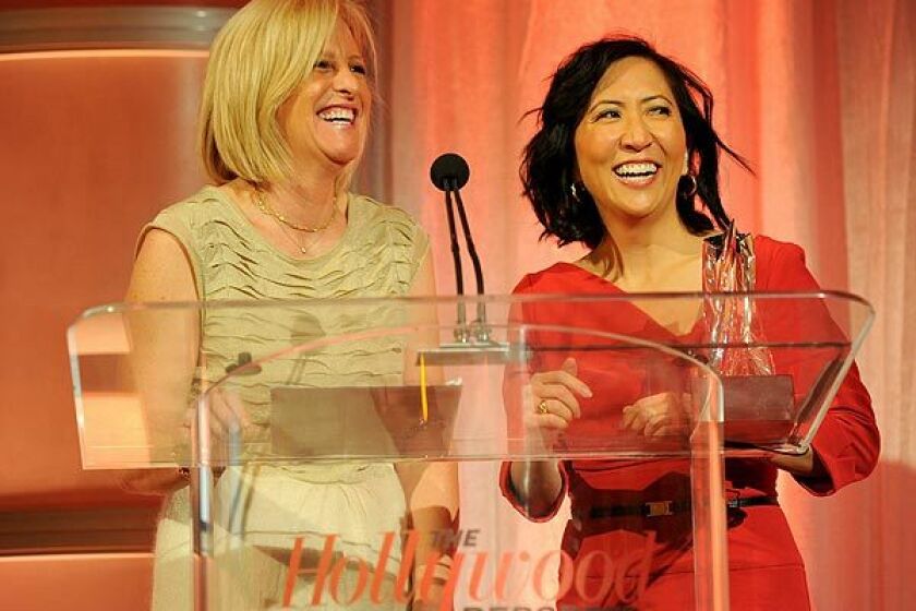 Hollywood Reporter publisher Lori Burgess, left, and editorial director Janice Min at the "Power 100" breakfast.
