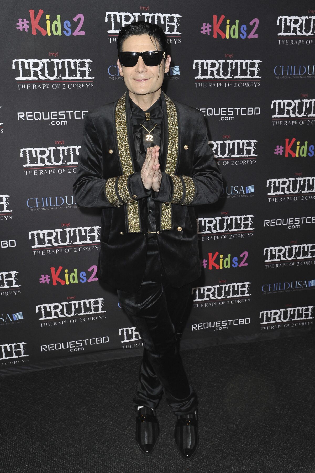 Corey Feldman attends the L.A. premiere of "My Truth: The Rape of 2 Coreys" at the Directors Guild of America on Monday, March 9, 2020, in Los Angeles.