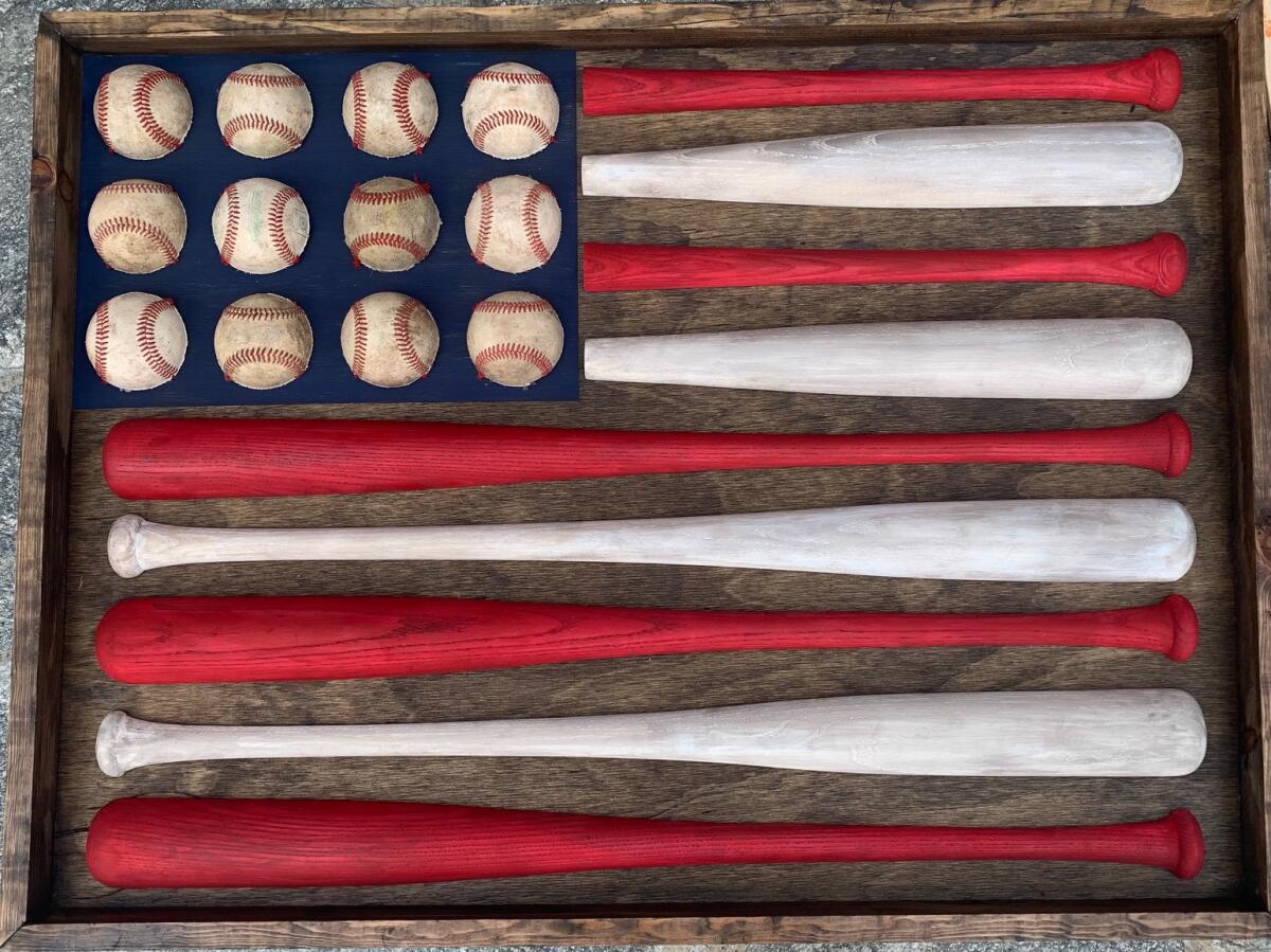 2nd grade art project: America’s Favorite Pastime, 36 x 26 in., mixed media.