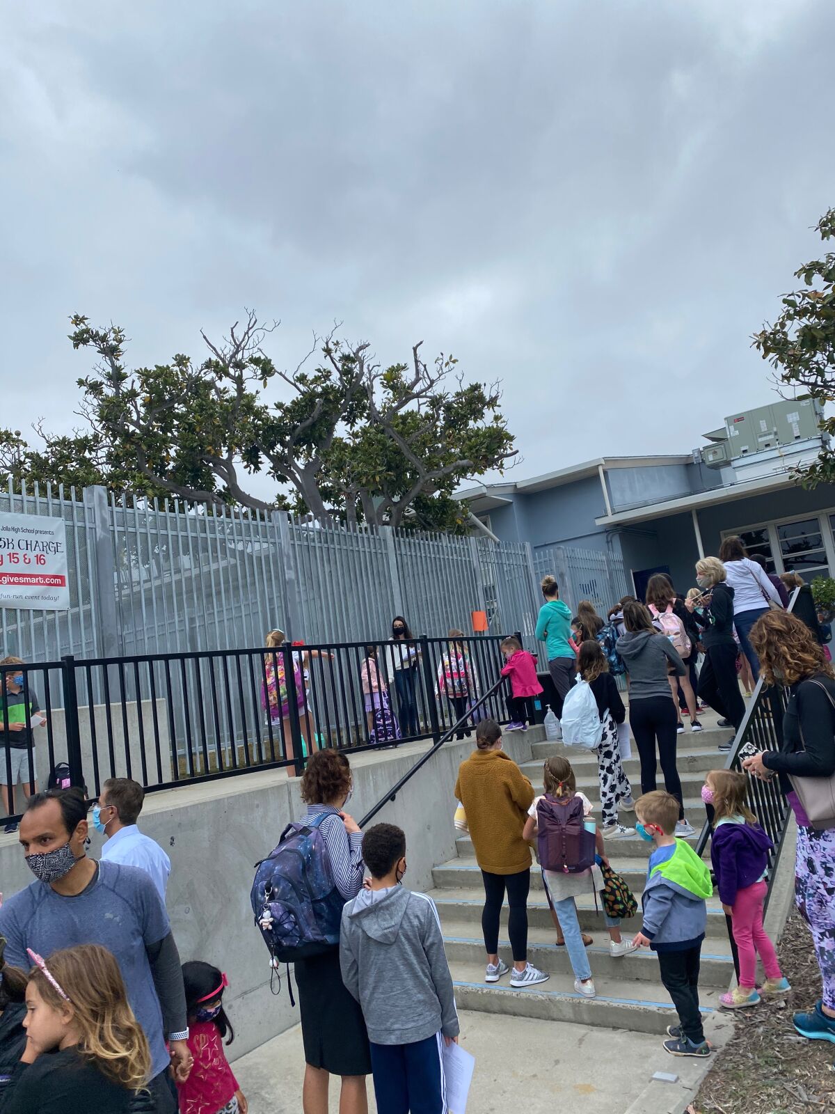 Students return to Bird Rock Elementary School on April 12 following the campus's closure since March 2020.