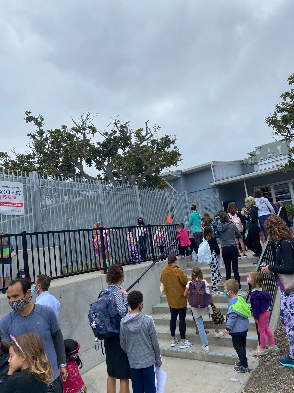 Students go to Bird Rock Elementary School in La Jolla in April.