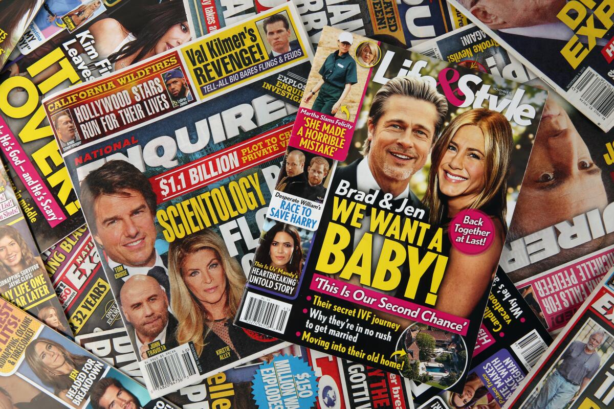 Tabloids including the National Enquirer and Life & Style