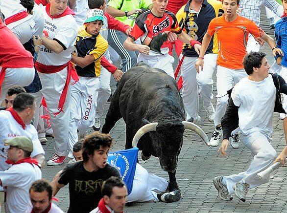 Running with the bulls in Pamplona