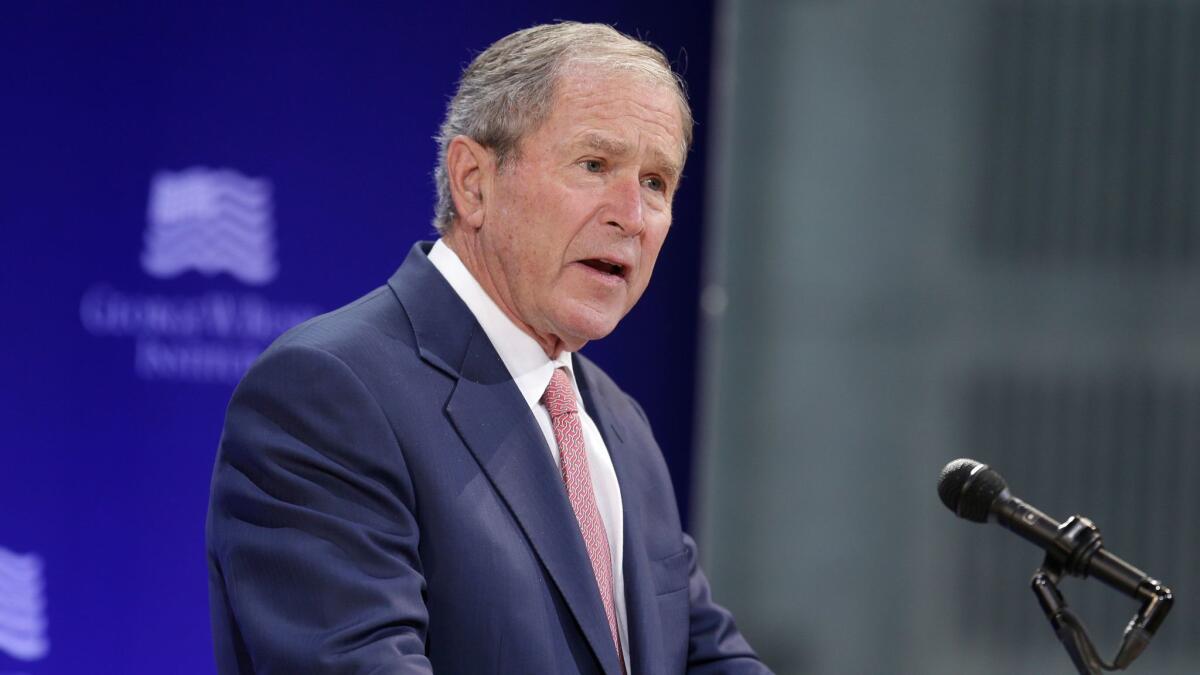 Former President George W. Bush broke the unwritten protocol among former chief executives by launching a thinly veiled attack on President Trump.